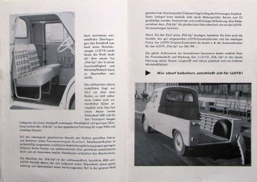 Lloyd LT Pick-up Modelprogram 1954 Carbrochure (10009)